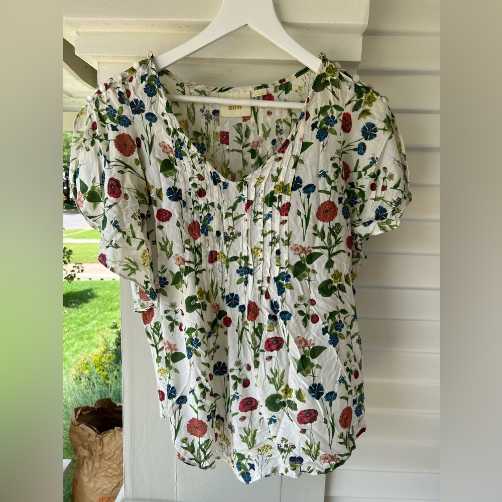 Anthropologie floral print blouse